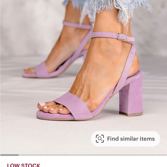 Gorgeous Handmade COX Lilac Suede Heels with a chunk High Heel Size 9 - Picture 1 of 10